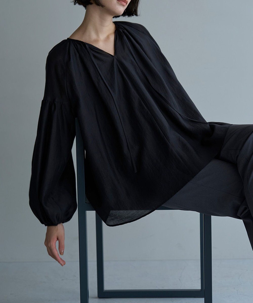 UNFILO シアーギャザーブラウス 