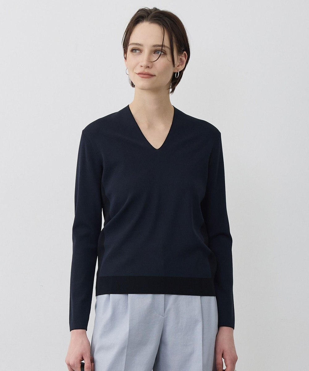 ICB L シンセティックフルニードル Vネックニット 