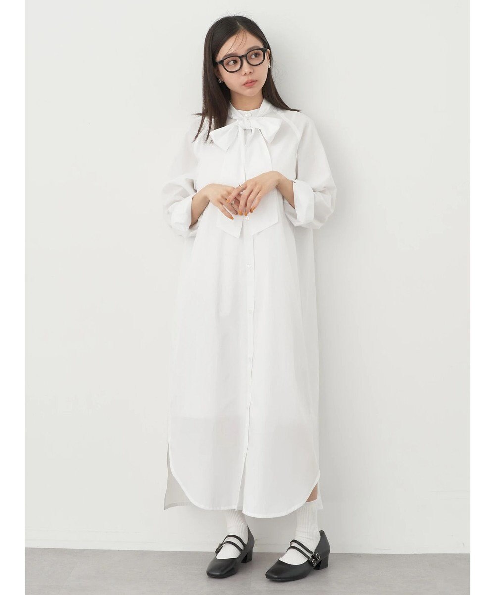 earth music&ecology ボウタイシャツワンピース 