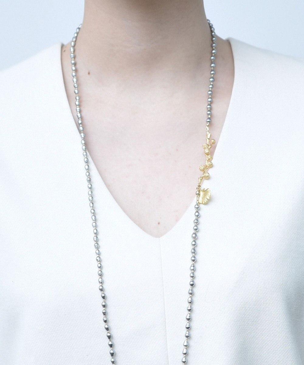 monshiro 【バロックパール/2WAY】イチョウロング ネックレス 