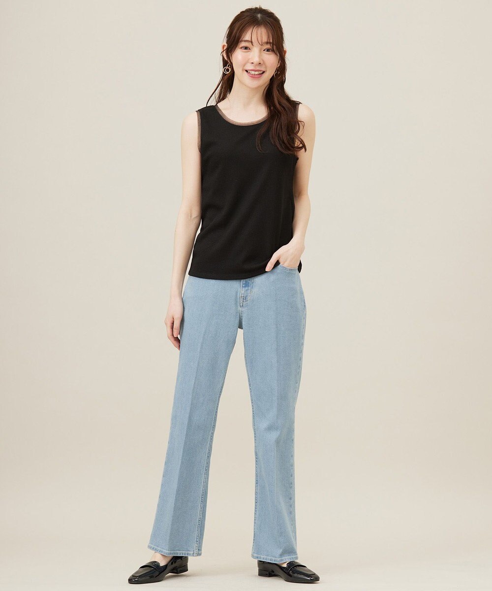 ANY SIS S 【洗える】チュールコンビラメ タンクトップ 