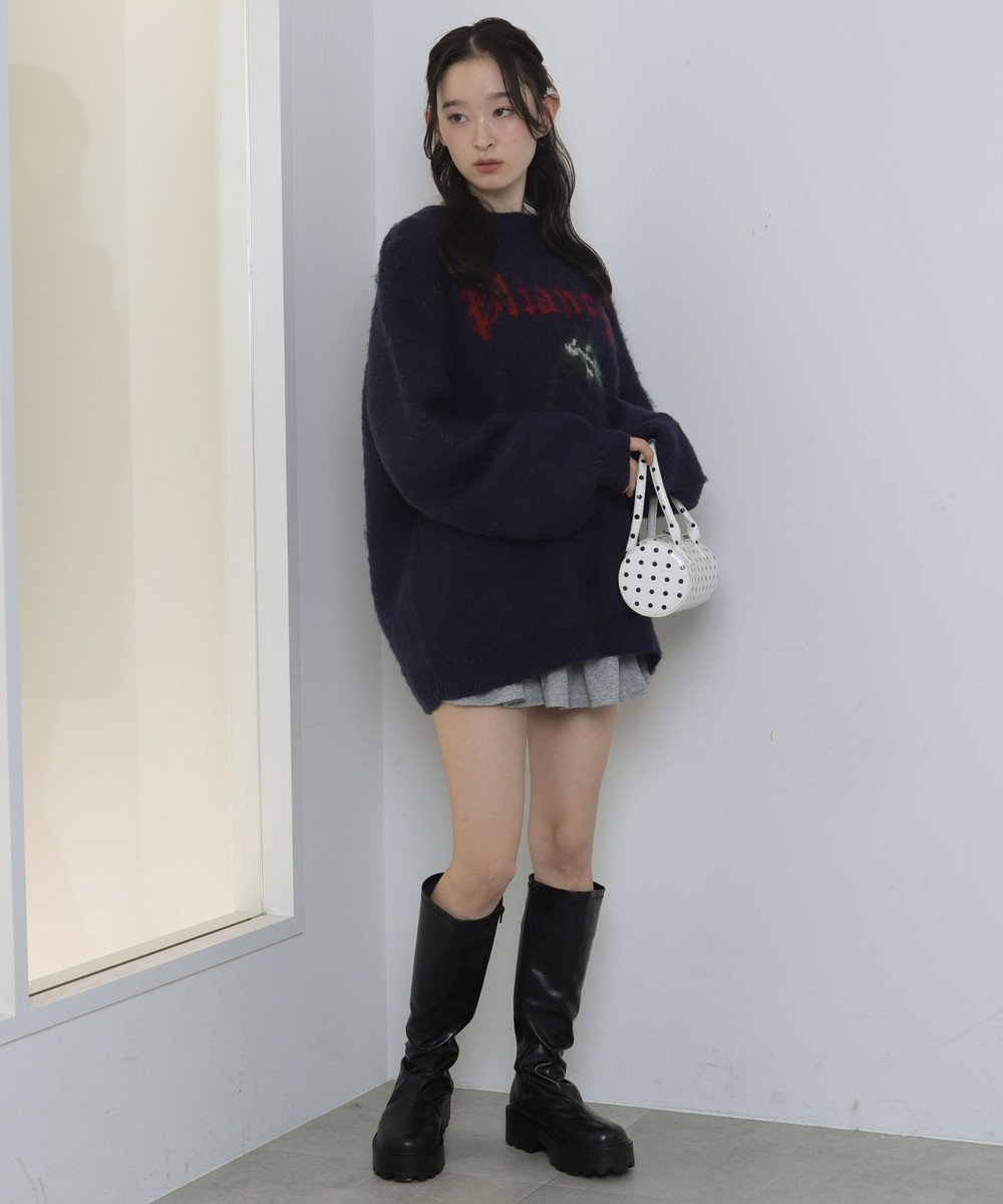 WEGO シャギーグラフィックニットBIGプルオーバー 