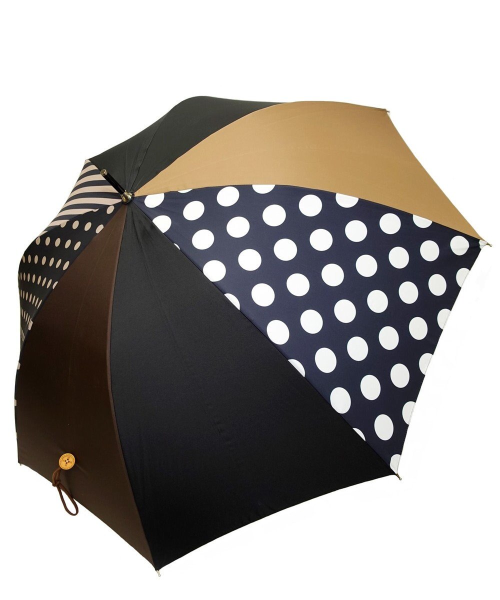+RING レディース向け プラスリング 雨傘（長）60cm BLK/BRN T1402 