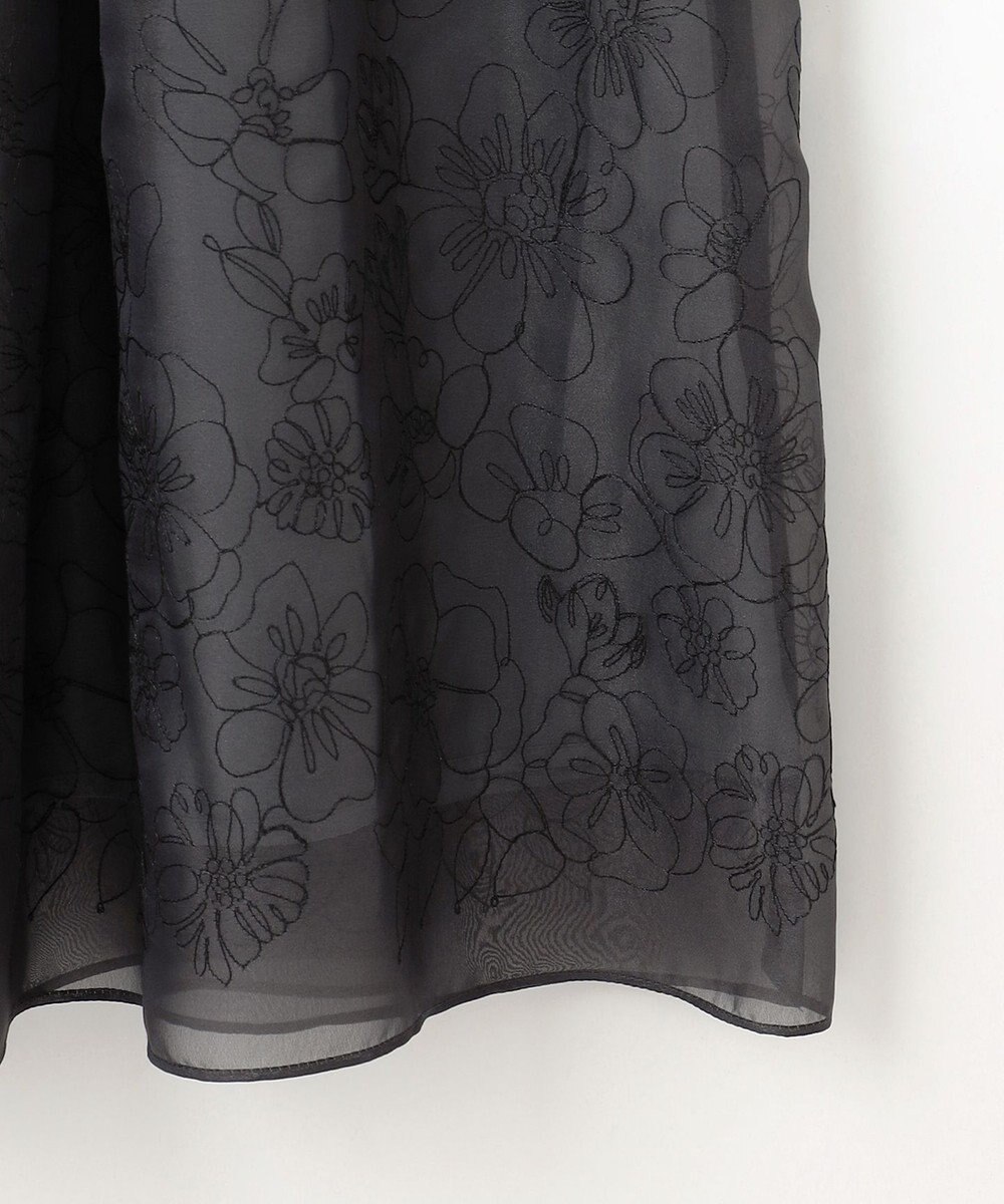 自由区 【洗える】シアーパネルエンブロイダリー スカート 