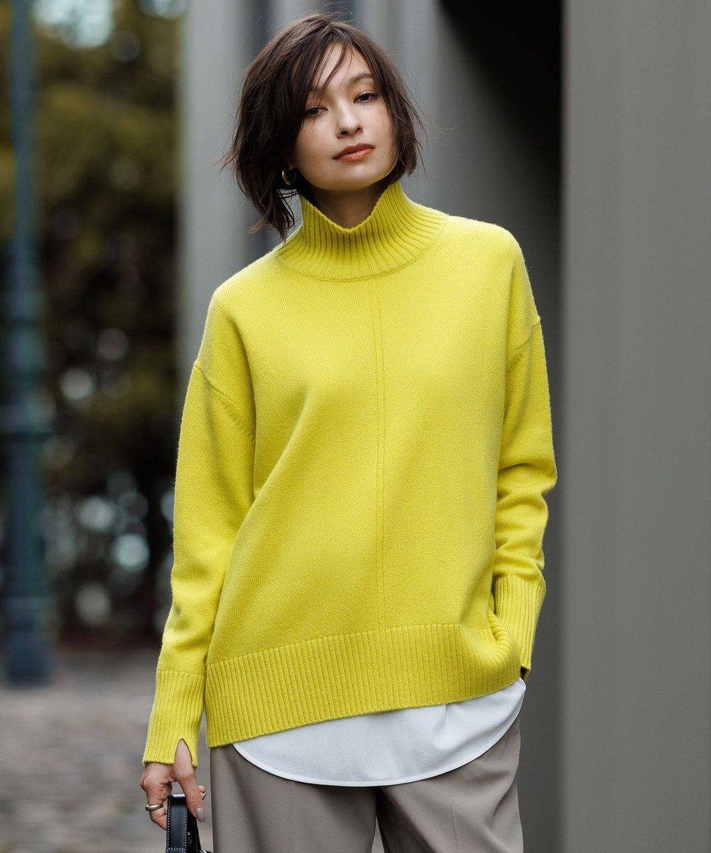 ICB L 【新色追加】ソフトカシミヤミックス ハイネックニット 