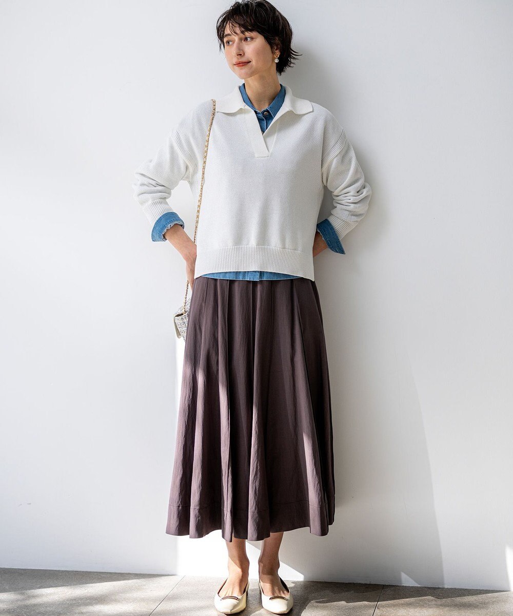 23区 【先行予約】コットンギマ スキッパー ニット 