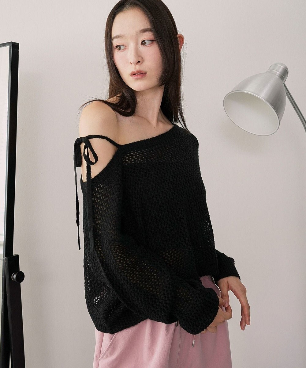 WEGO モヘアタッチ2WAYワンショルニット 