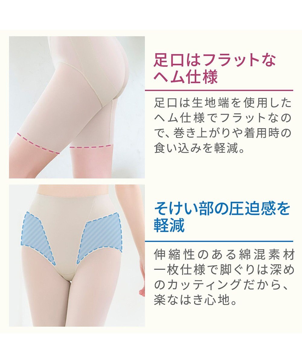 BRADELIS New York 【BRADELIS NewYork peace】綿混楽々ソフトガードル24 お尻周りをスッキリ補整 クロッチ付きで一枚ばき可能 ガードルショーツ 