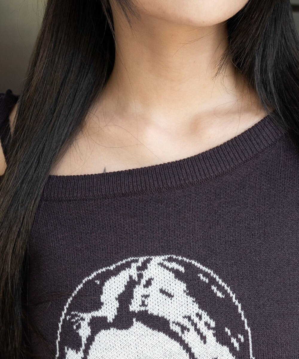 WEGO 【2025年秋冬新作】2WAYグラフィックワンショルBIGニット 