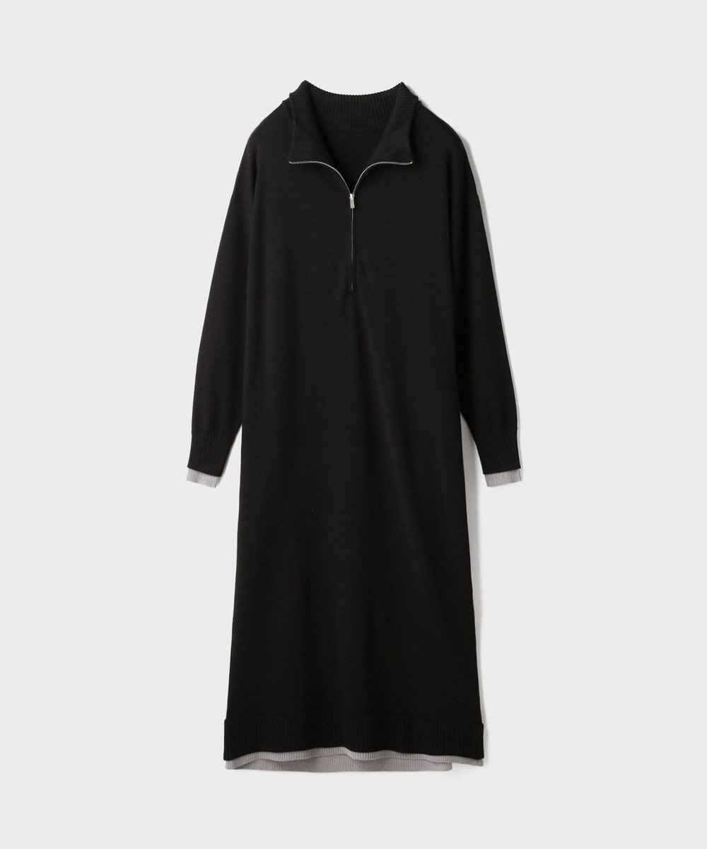 GRACE CONTINENTAL バイカラーストレートニットワンピース 