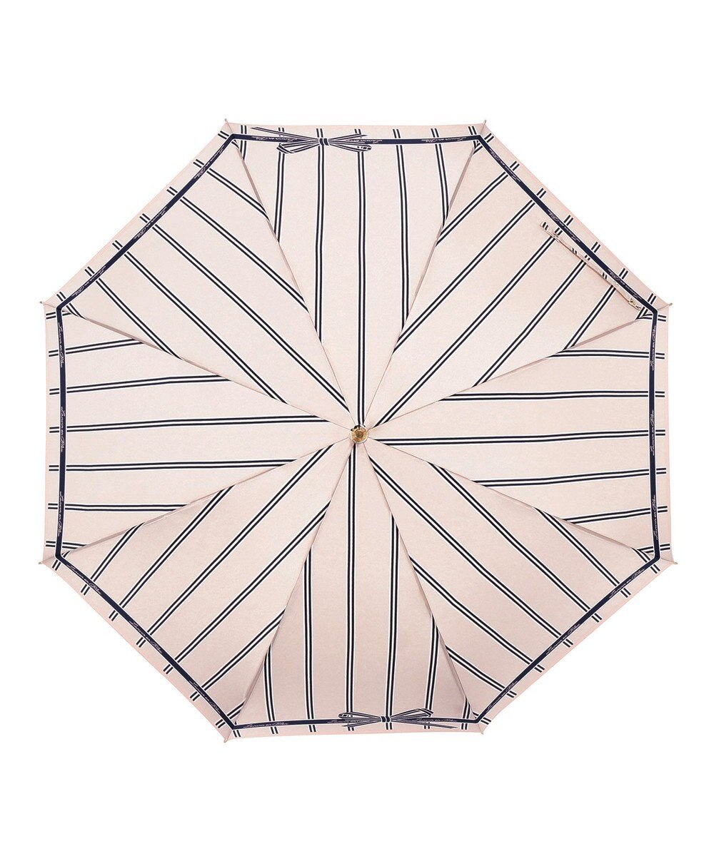 MOONBAT 【雨傘】ランバン オン ブルー(LANVIN en Bleu) ストライプ リボンプリント 長傘 耐風傘 ジャンプ式 