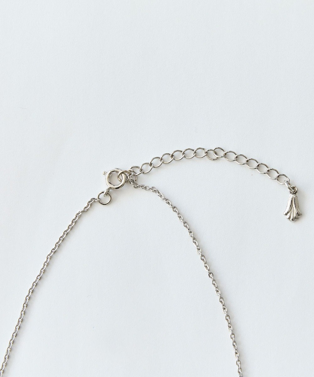 Phoebe 2wayクロスメタルパールブローチネックレス　シルバー 