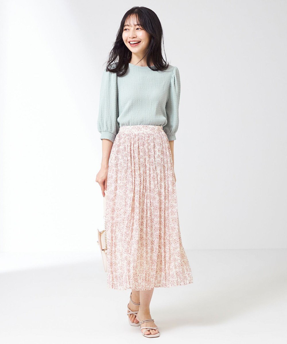 ANY SIS 【洗える】クリスタルプリーツフラワー スカート 