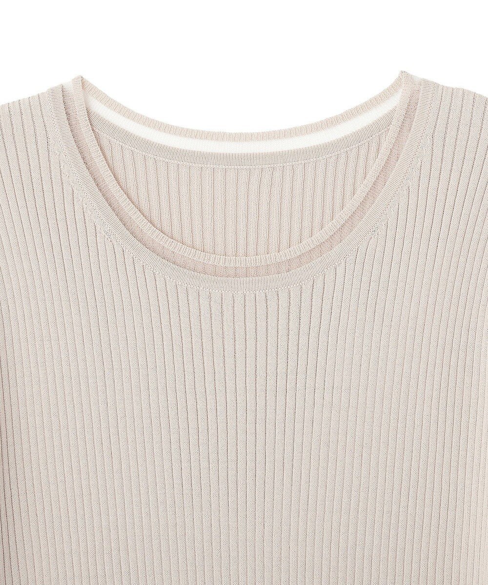 YECCA VECCA シアーMIX5分袖ニット 