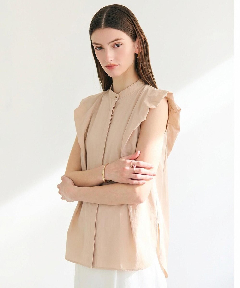 BEIGE， MALLOW / コットンタック バルーンスリーブブラウス 