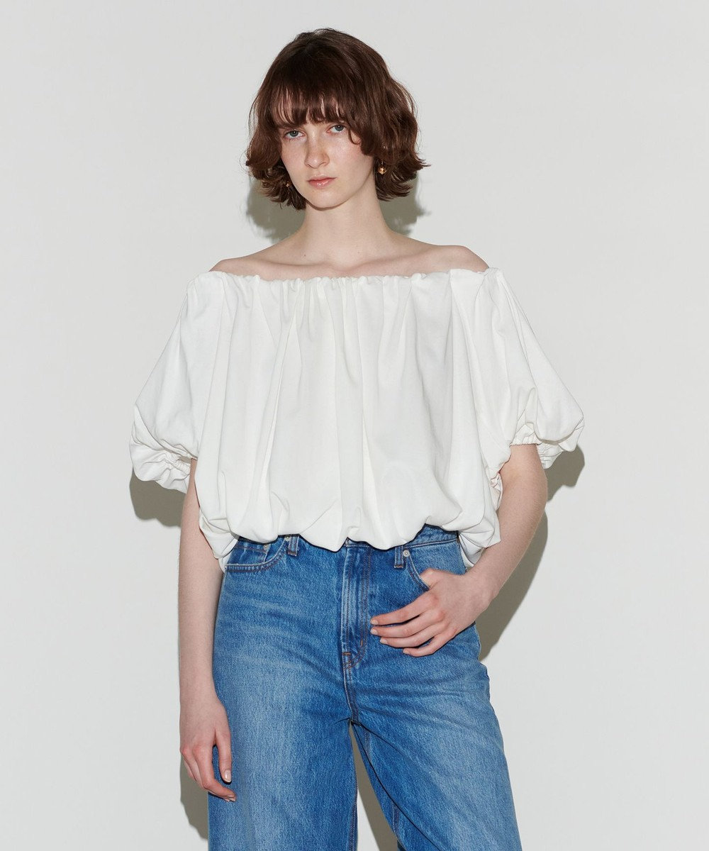 NAVE 【Nave 　洗える・接触冷感】クロップドジャージーブラウス 