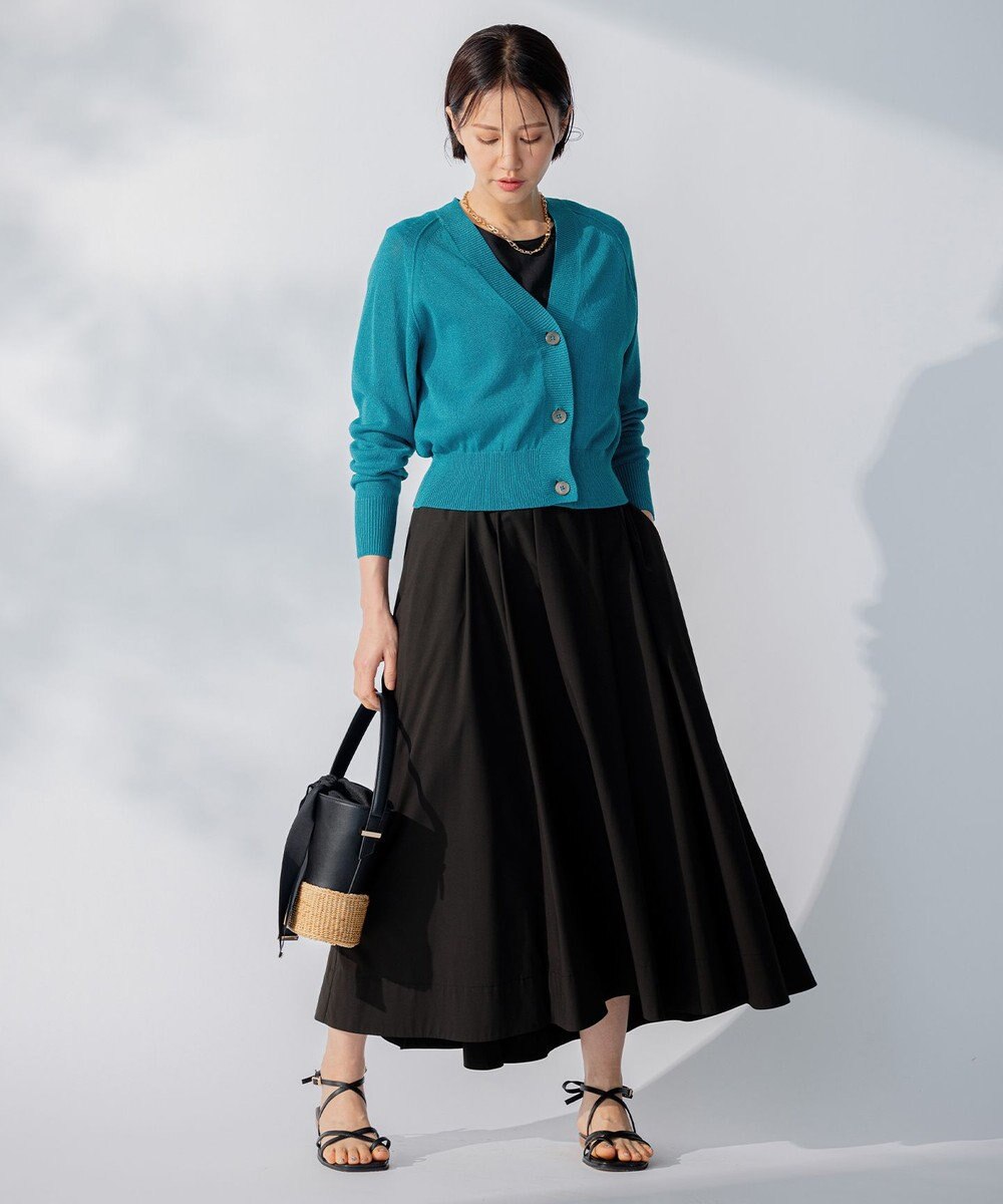 自由区 【XSサイズ～/洗える】ストレッチタイプライター タックギャザースカート 