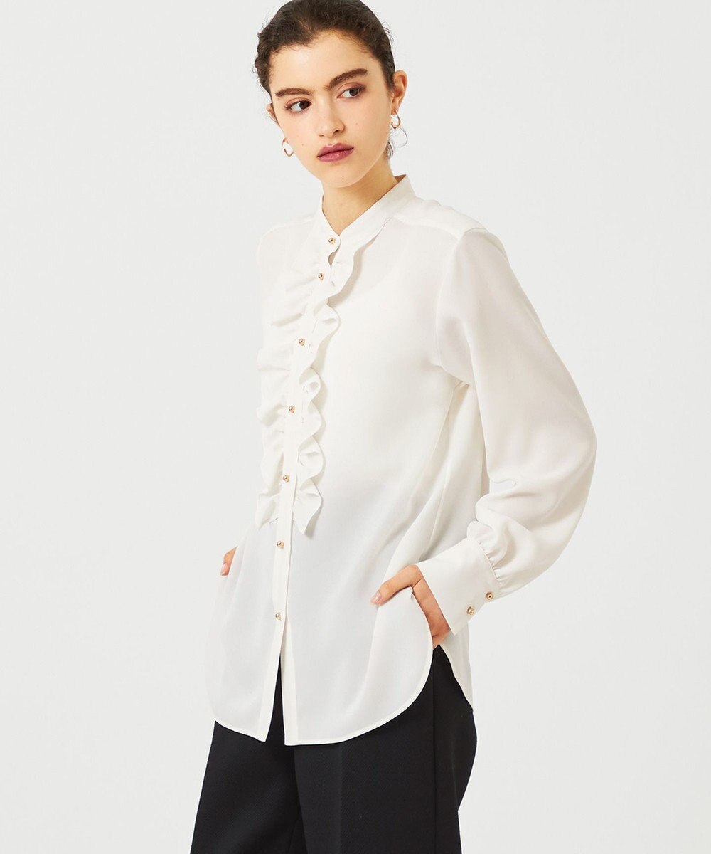 BEIGE， 【WEB限定】STOW / フリルブラウス 