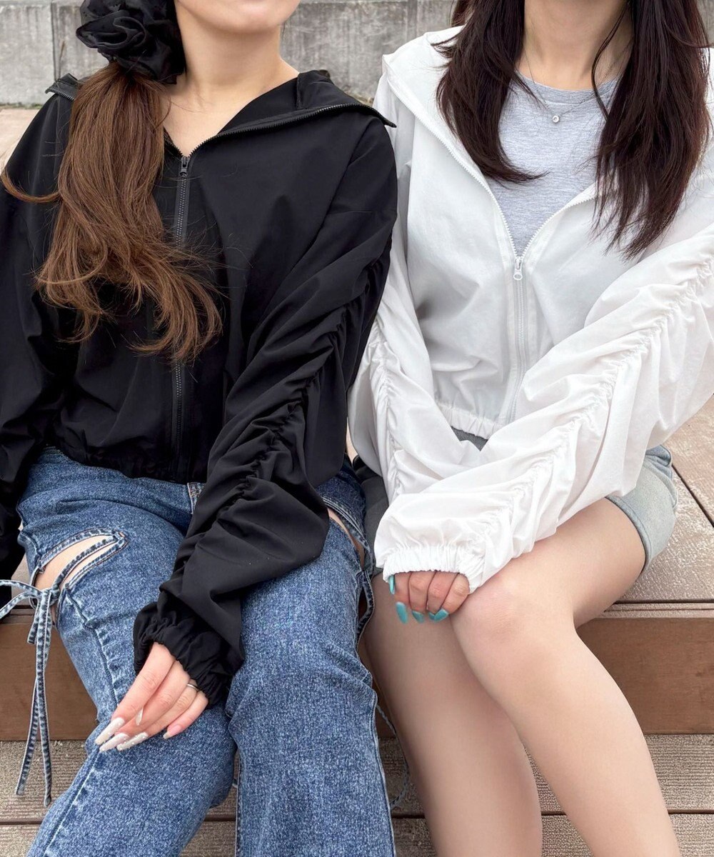 WEGO 【日焼け対策/セットアップ対応】ラッシュガードシャーリングパーカー 