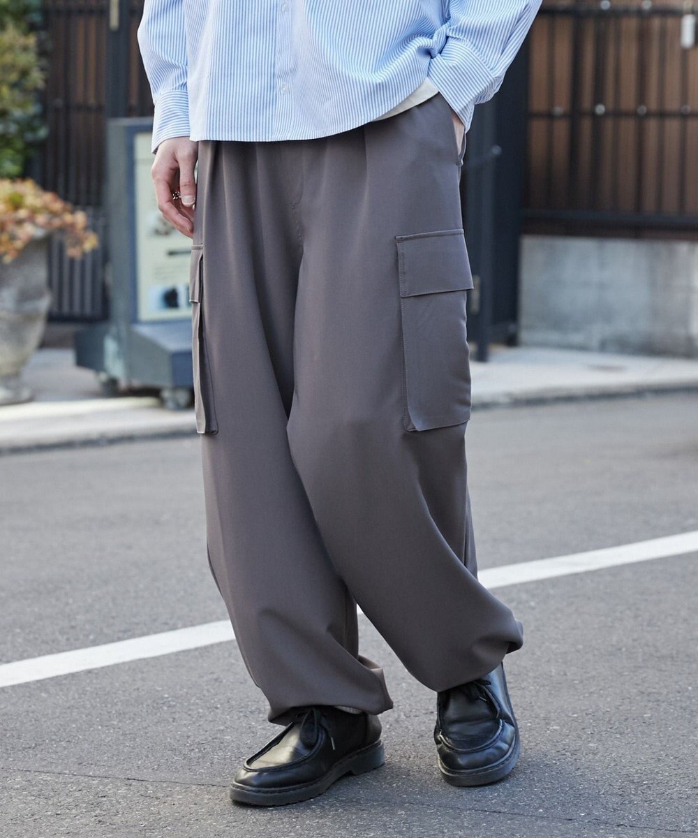 WEGO 【ウエストゴム/MLサイズ展開】イージーワイドカーゴスラックス 