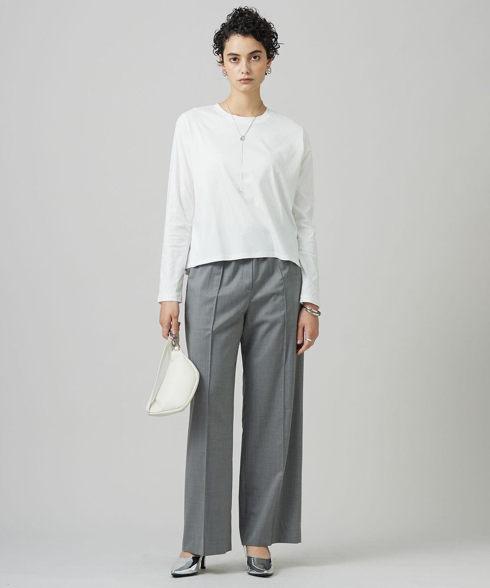 ICB 【洗える】Ｔ/Wブロード ワイドストレートパンツ 