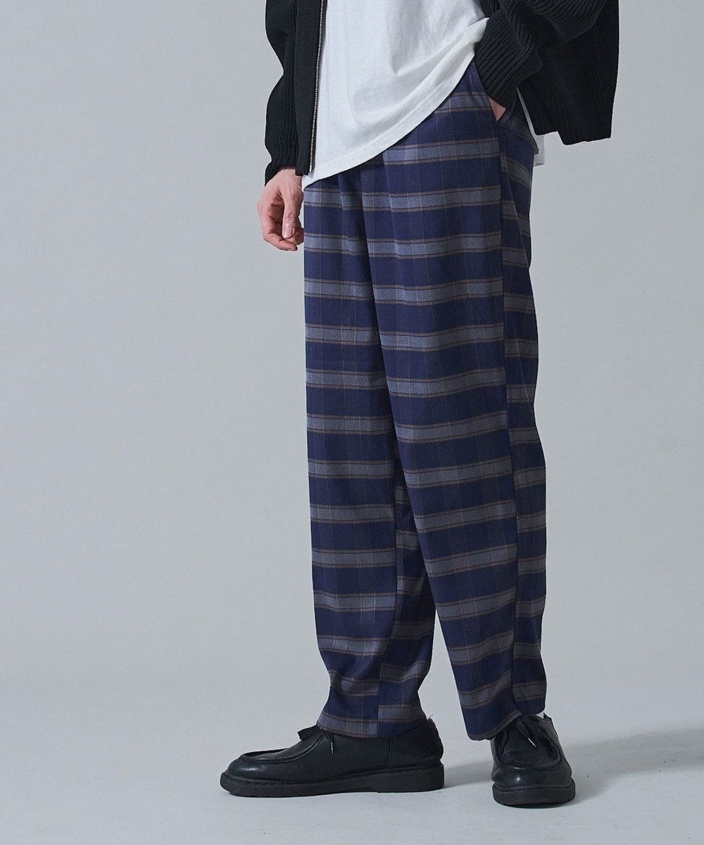 WEGO チェックテーパードスラックス 