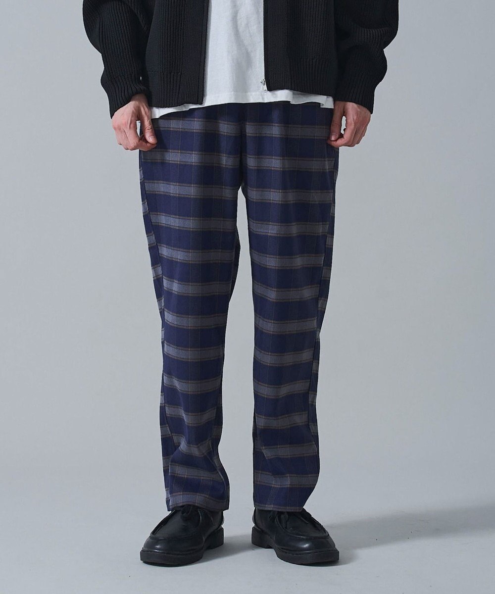 WEGO チェックテーパードスラックス 