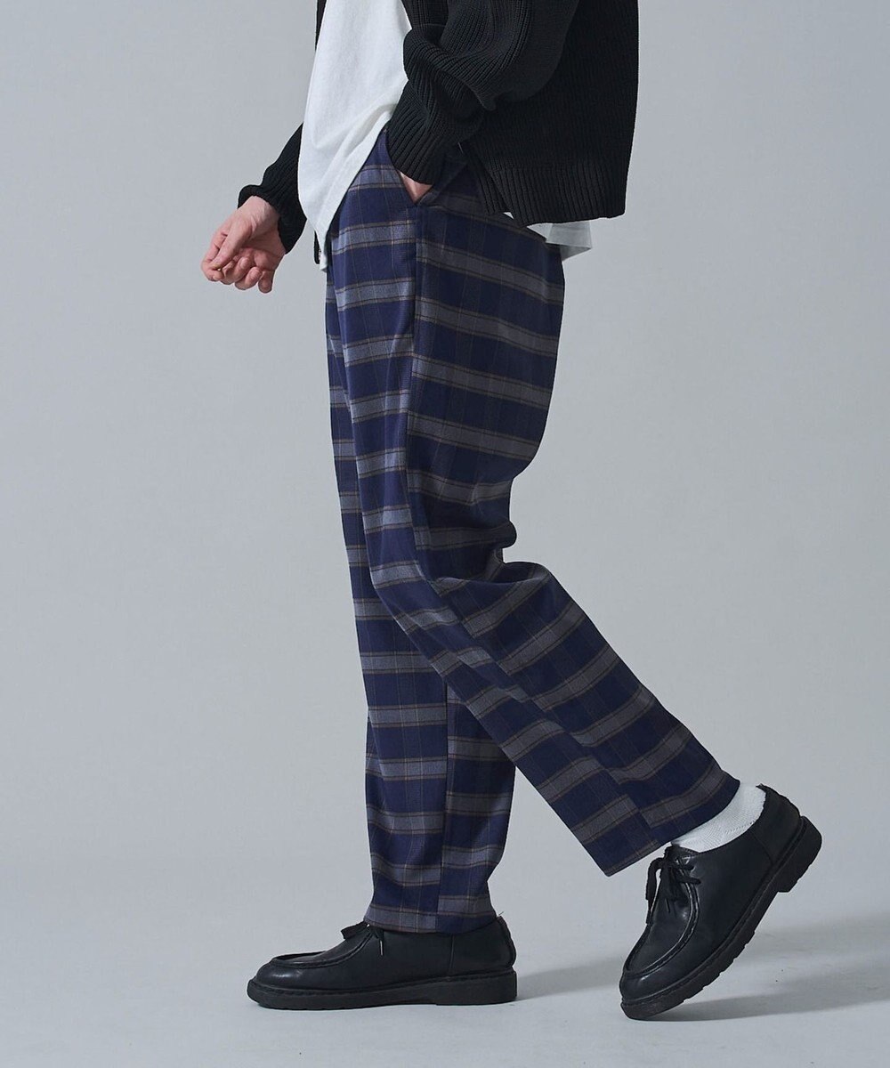 WEGO チェックテーパードスラックス 