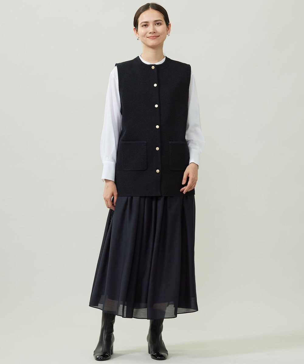 自由区 L SOMELOSバンドカラー ブラウス 