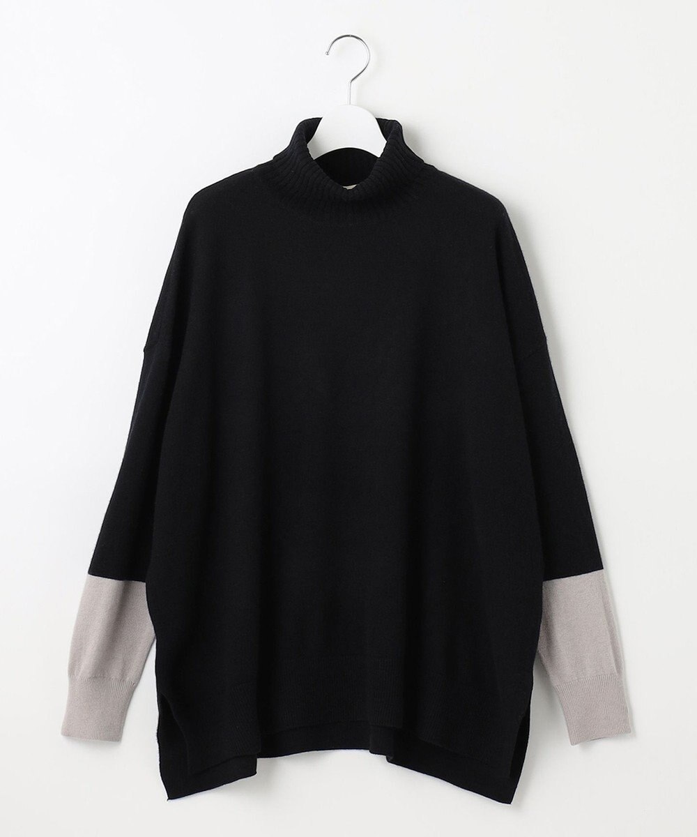 自由区 【洗える】セミウーステッドウール タートルネックニット 