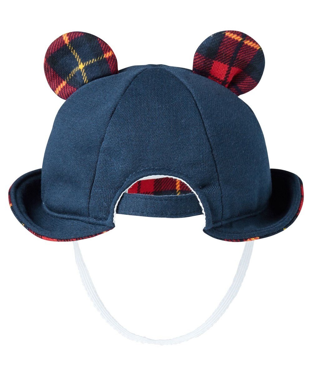 MIKI HOUSE HOT BISCUITS 【40-48cm】 チェック柄 お耳付き やわらかベビー帽子 