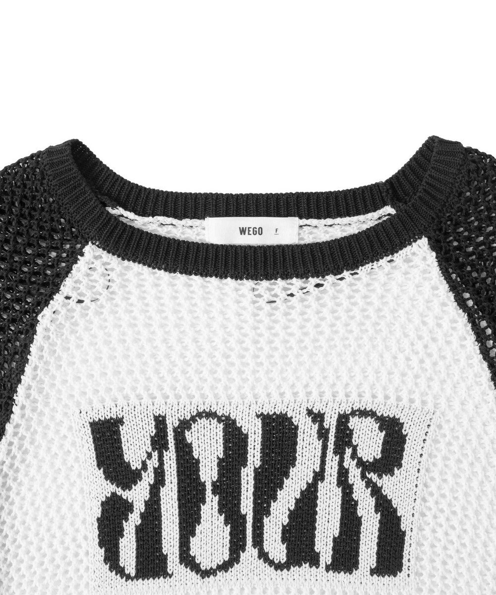 WEGO ラグランショートメッシュニット 