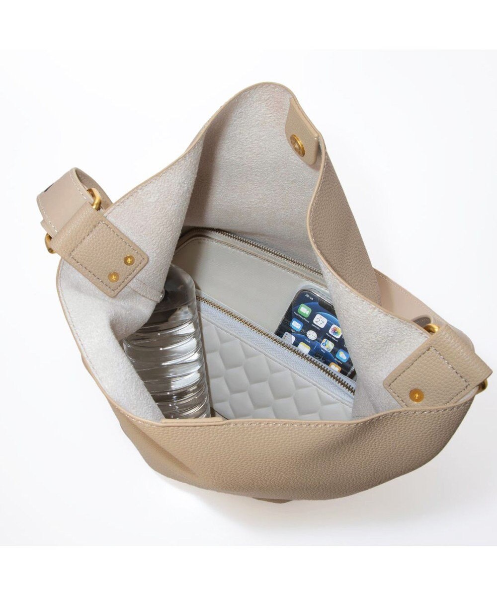 UNBILLION カシュカシュ cachecache / シボフェイクレザーソフトホーボーバッグ 