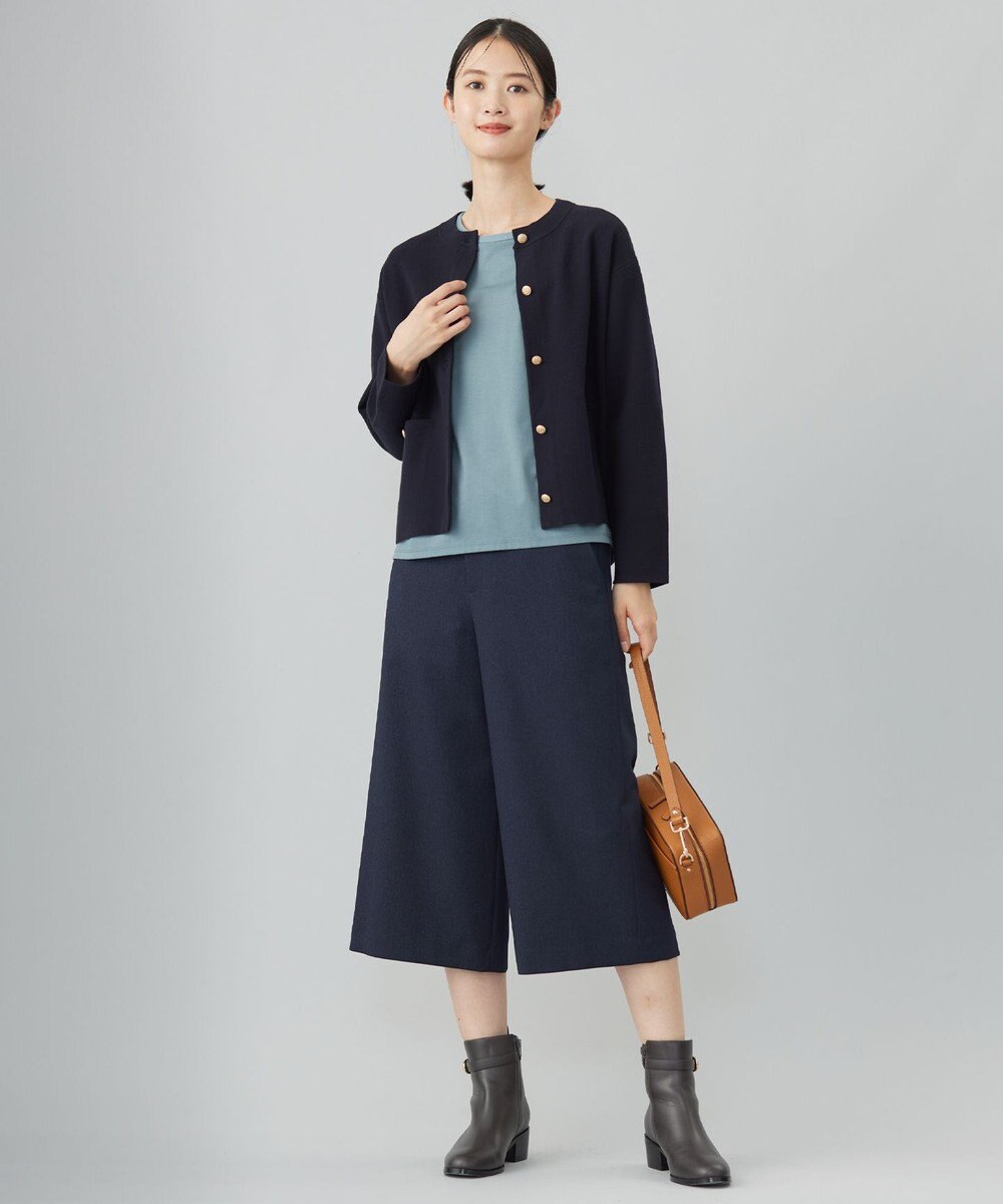 J.PRESS LADIES L プレーティングジャージー タックスリーブ カットソー 