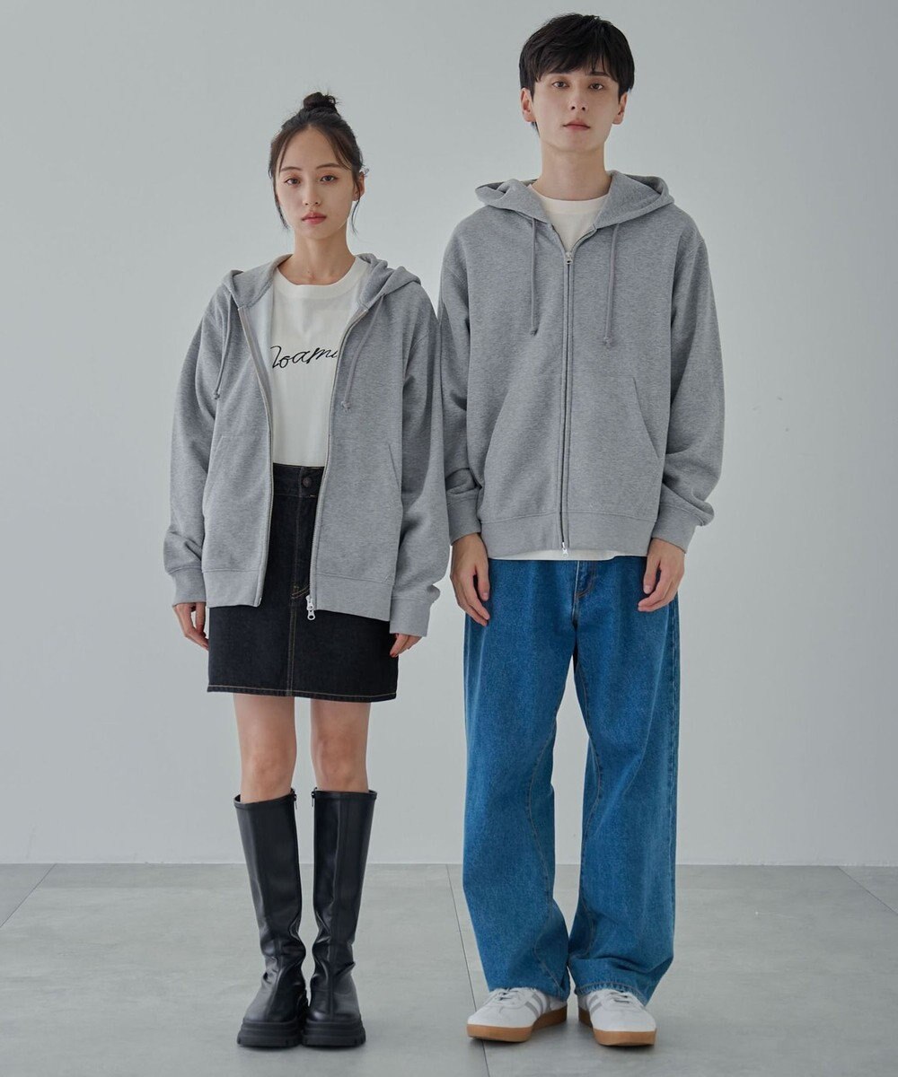 WEGO 【ユニセックス着用ITEM/SMLサイズ展開】リラックスフィットダブルZIPパーカー 