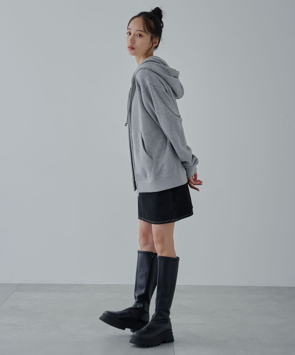 WEGO 【ユニセックス着用ITEM/SMLサイズ展開】リラックスフィットダブルZIPパーカー 