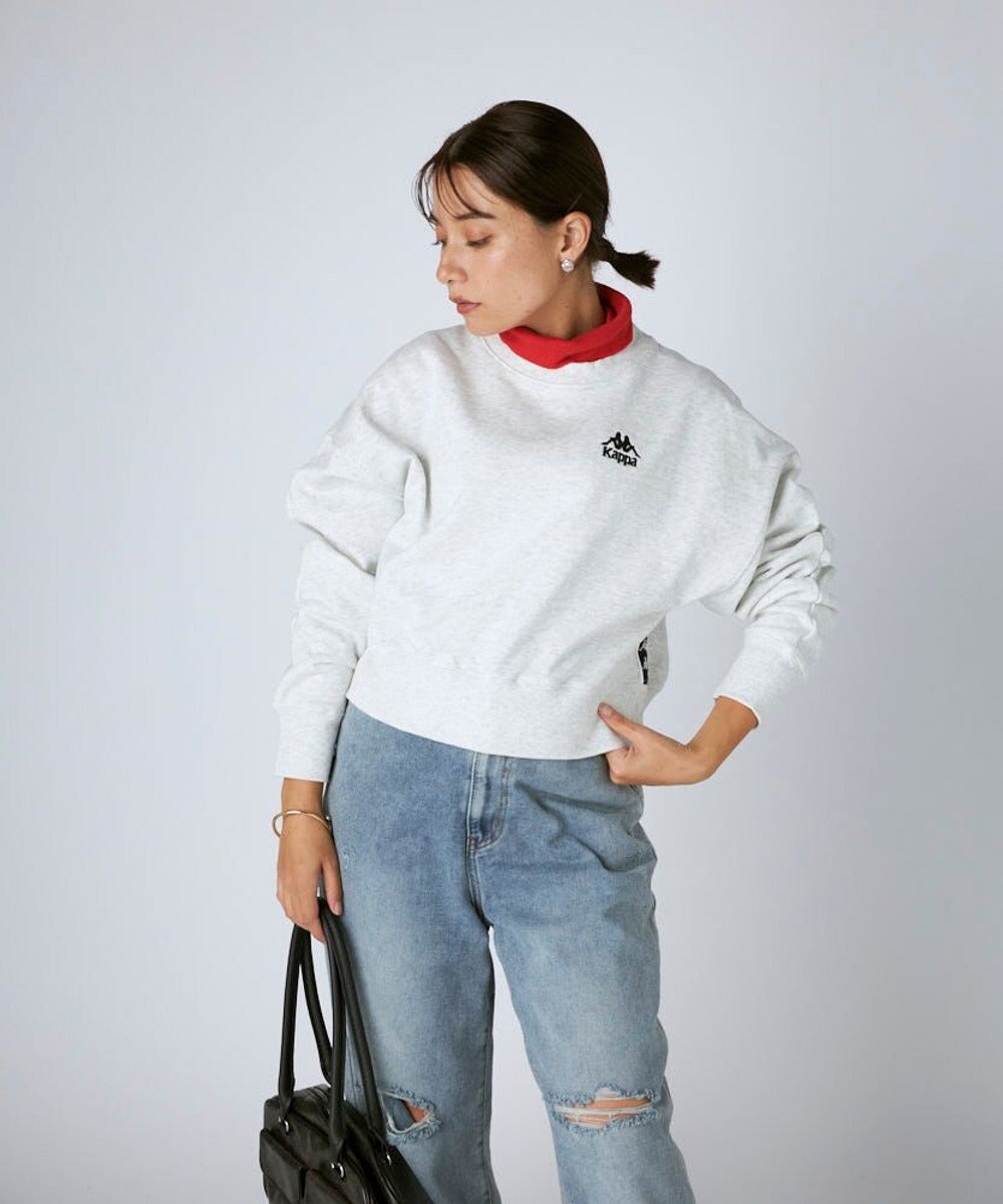 OP／FILA 【Kappa】ショート丈 ドロップショルダー 裏毛スウェット 