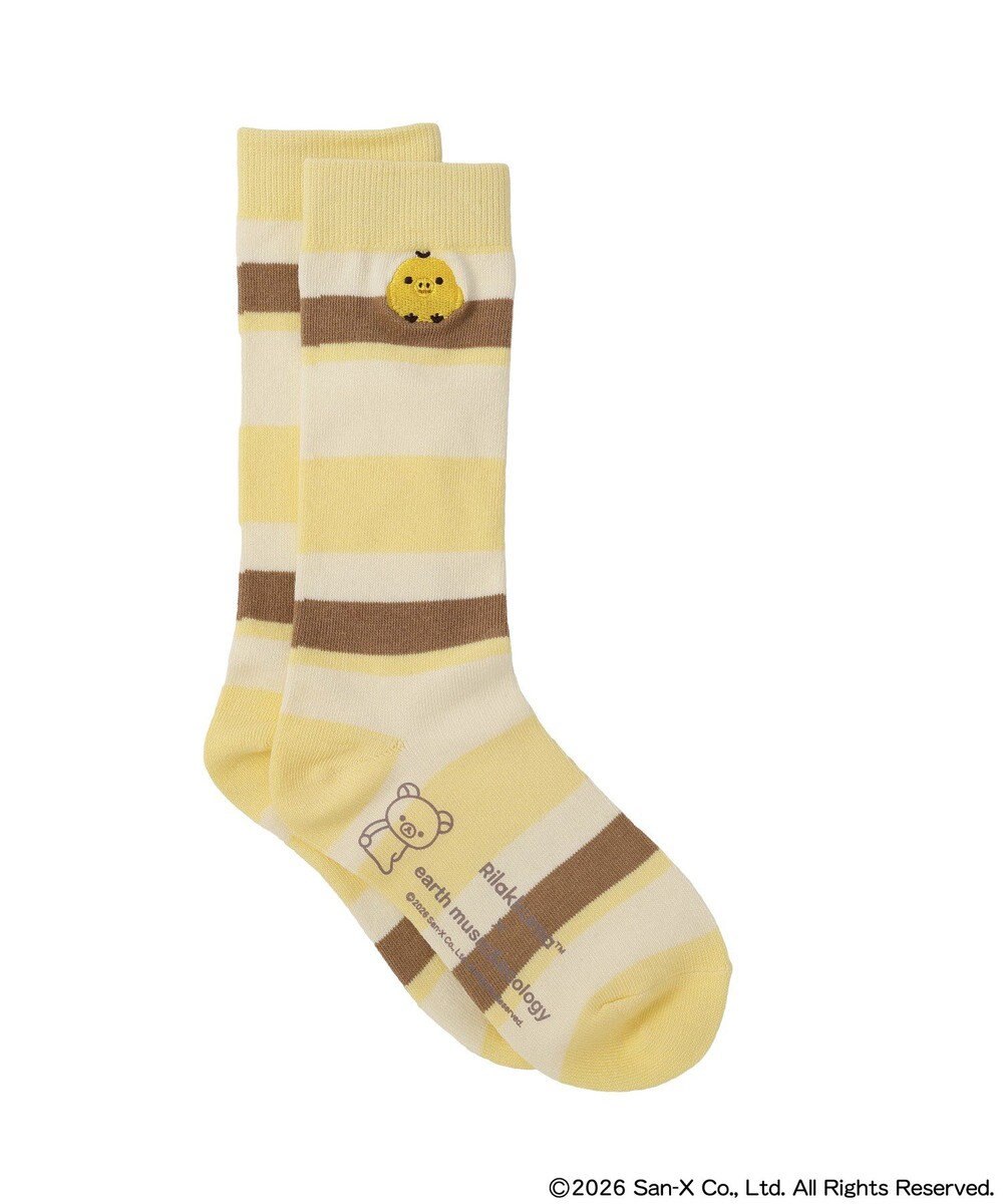 earth music&ecology 【予約】リラックマ×earth マルチボーダーソックス 