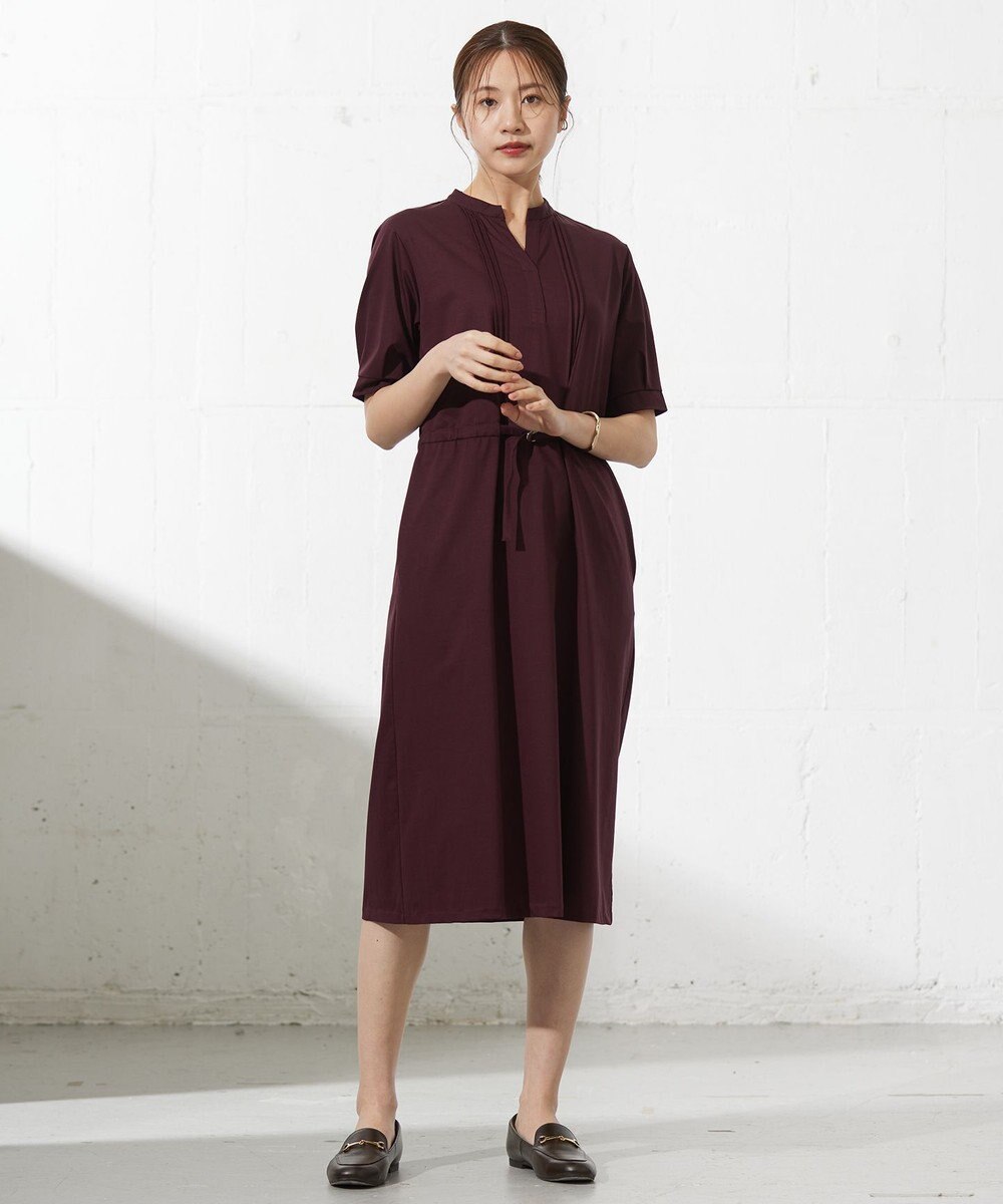 J.PRESS LADIES L 【接触冷感・洗える】プレーティングジャージー ワンピース 