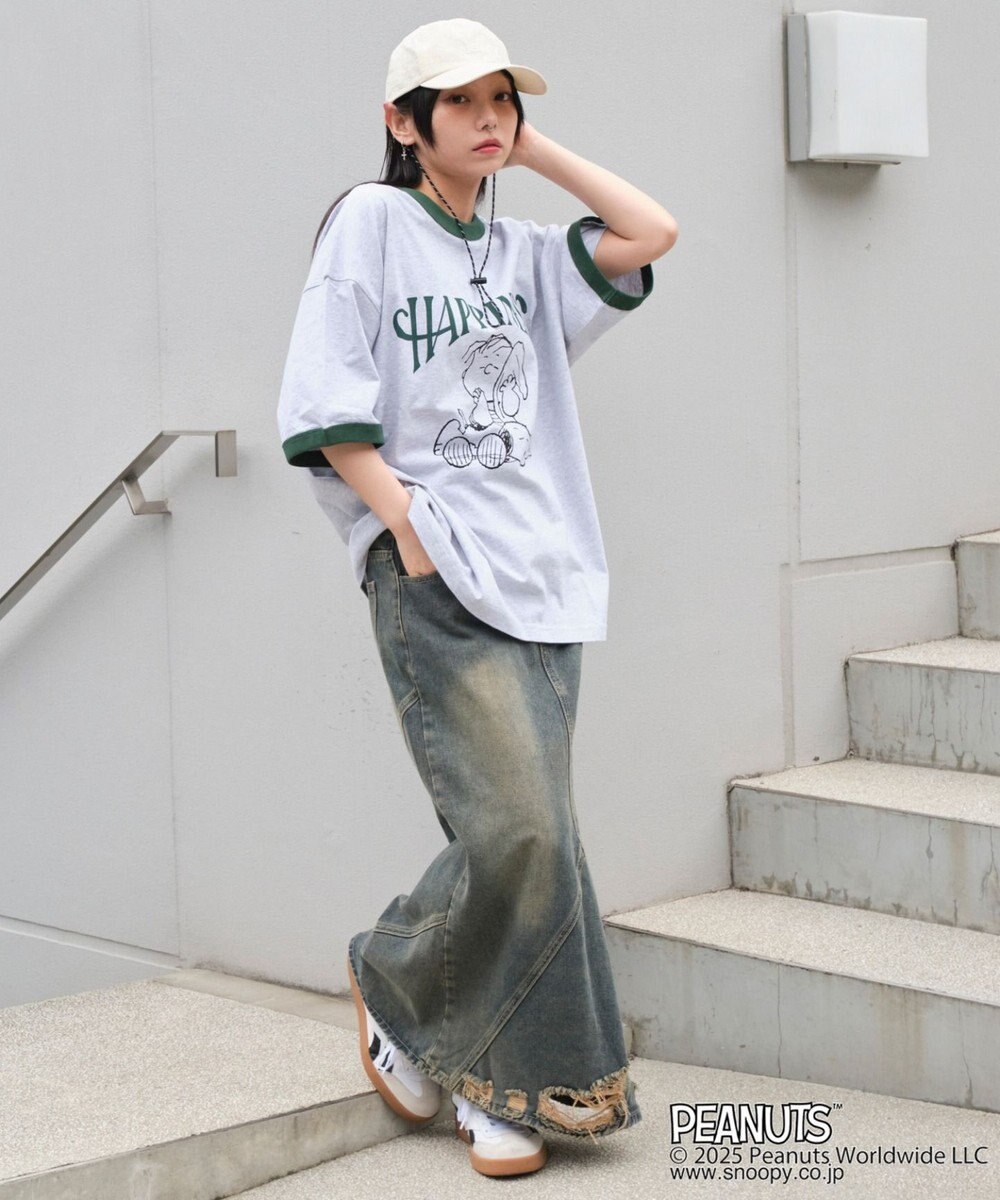 WEGO 【ユニセックス着用ITEM/MLサイズ展開】別注PEANUTSプリントT（SS） 