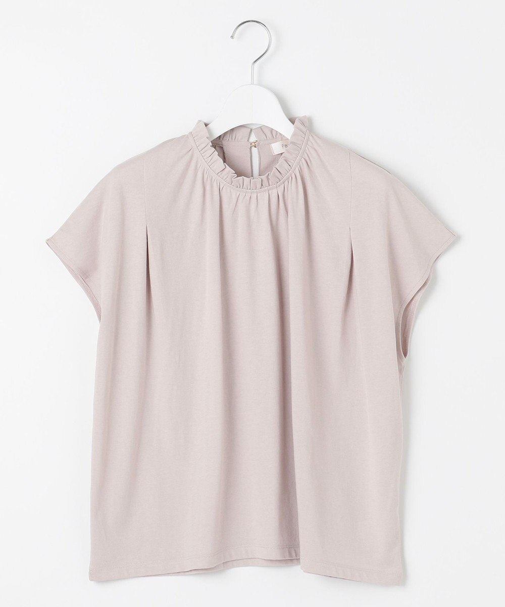 Feroux 【UVケア】スタンドネックフレンチスリーブ Tシャツ 