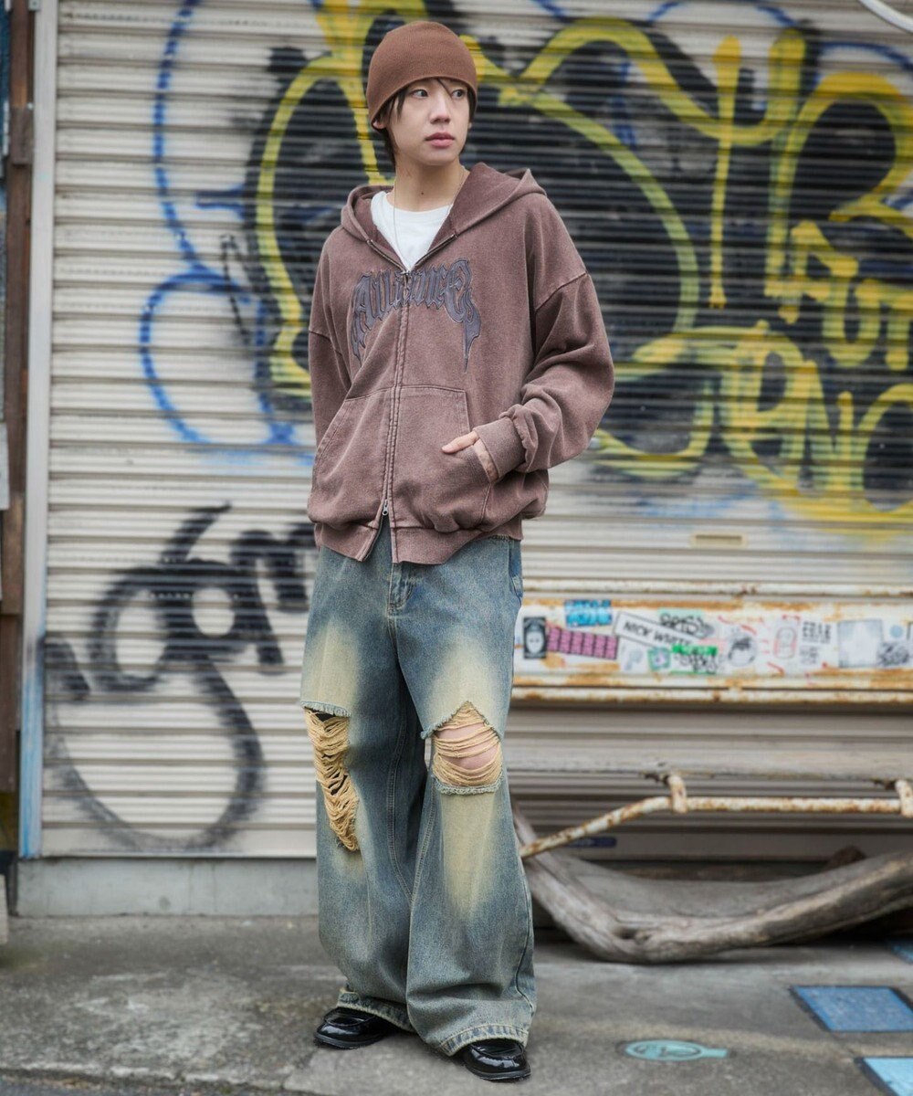 WEGO 【ユニセックス着用ITEM/SMLサイズ展開】グラフィックZIPパーカー 