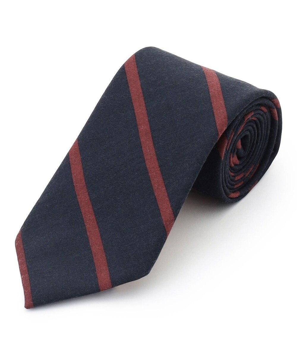 J.PRESS MEN ハンドプリントポプリンレジメンタル ネクタイ 