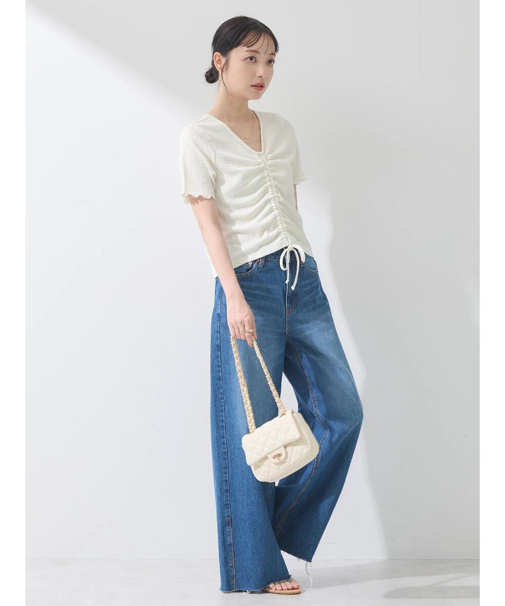 earth music&ecology ポコポコギャザードロストプルオーバー 