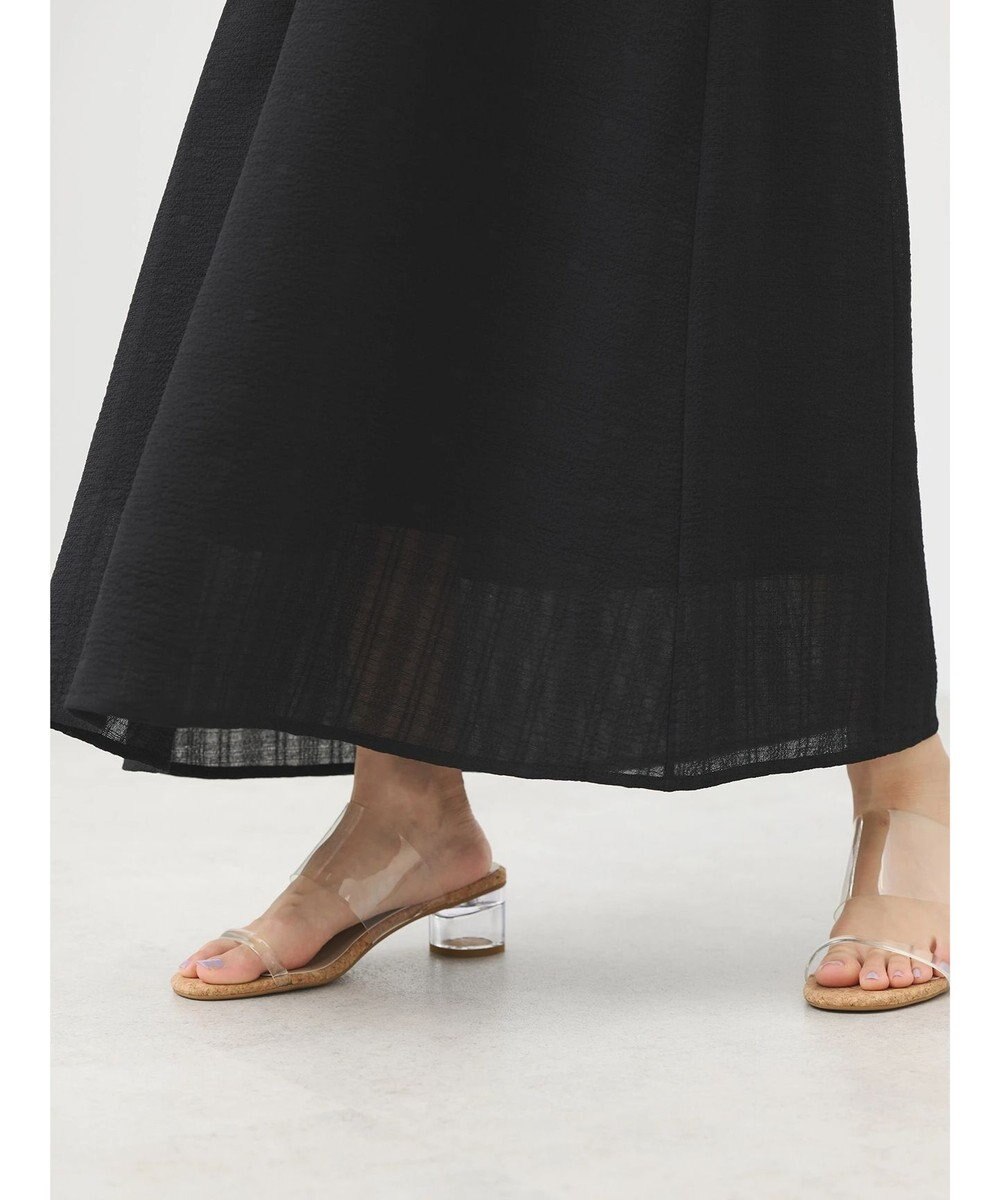 earth music&ecology 膨れジャガードパフ袖ワンピース 