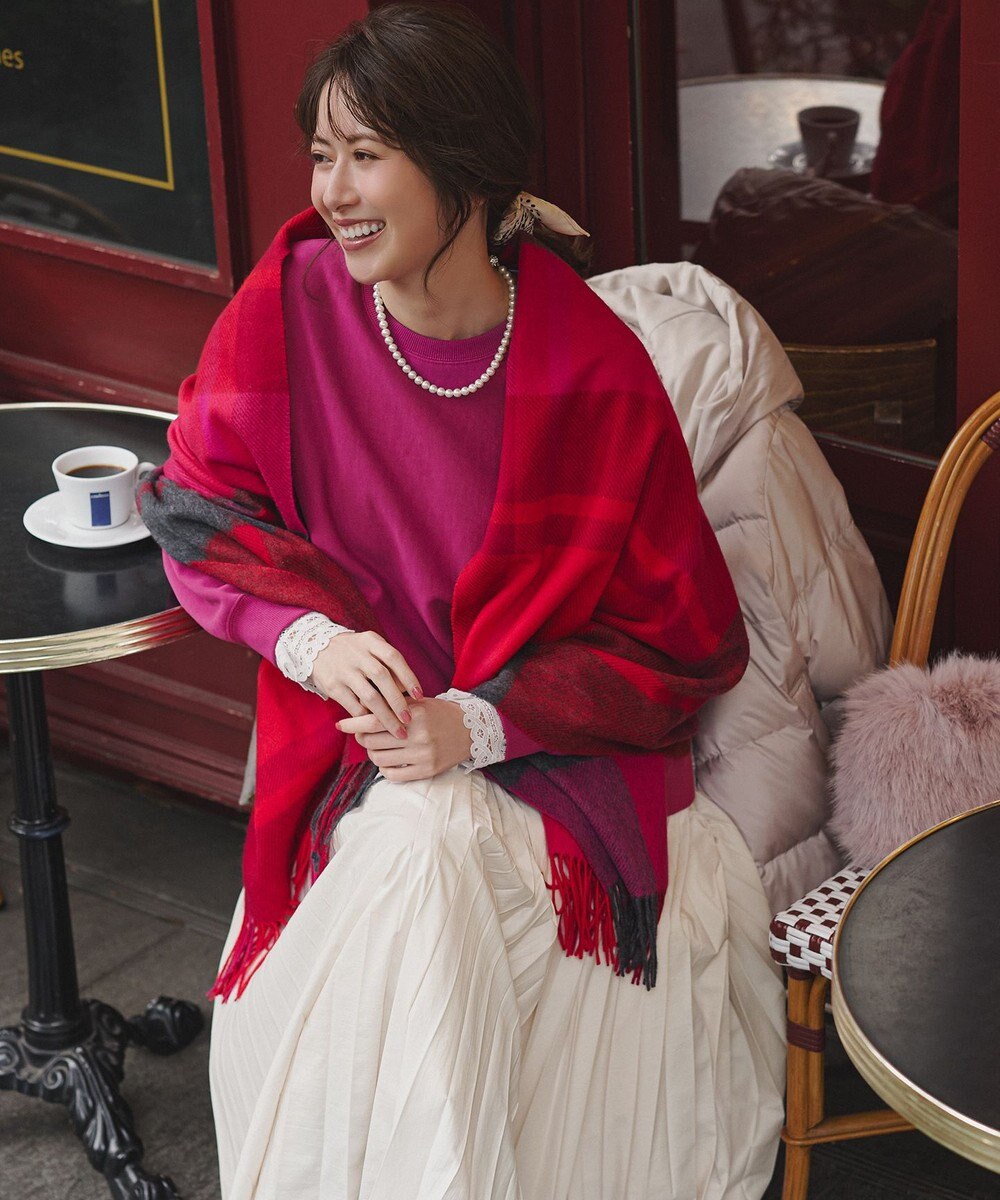 23区 【VERY掲載】カシミヤ チェック ストール 