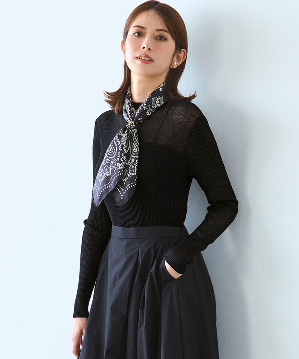 23区 S 【洗える】シアーリブハイネック ニット 