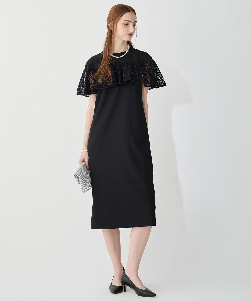 23区 【APPLAUDIR】スパンコールレース フリルコンビドレス 