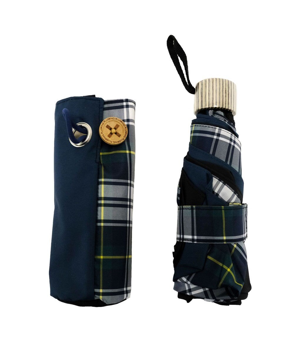 +RING 【プラスリング】【数量限定】【UVカット90%以上】UNISEX 晴雨兼用 折傘 53cm CHK TX4MT53F 