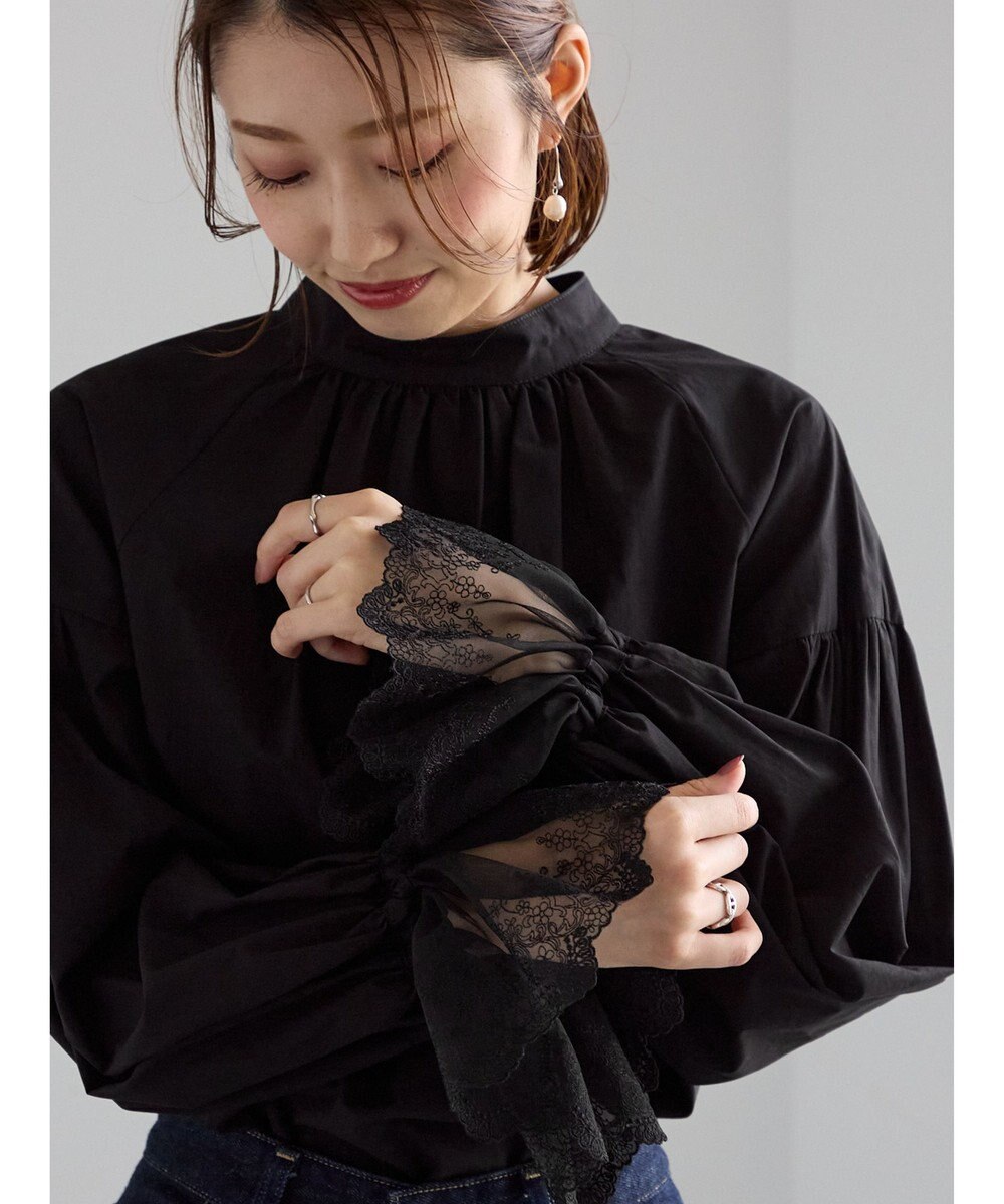 Te chichi レースカフスボリュームスリーブブラウス 